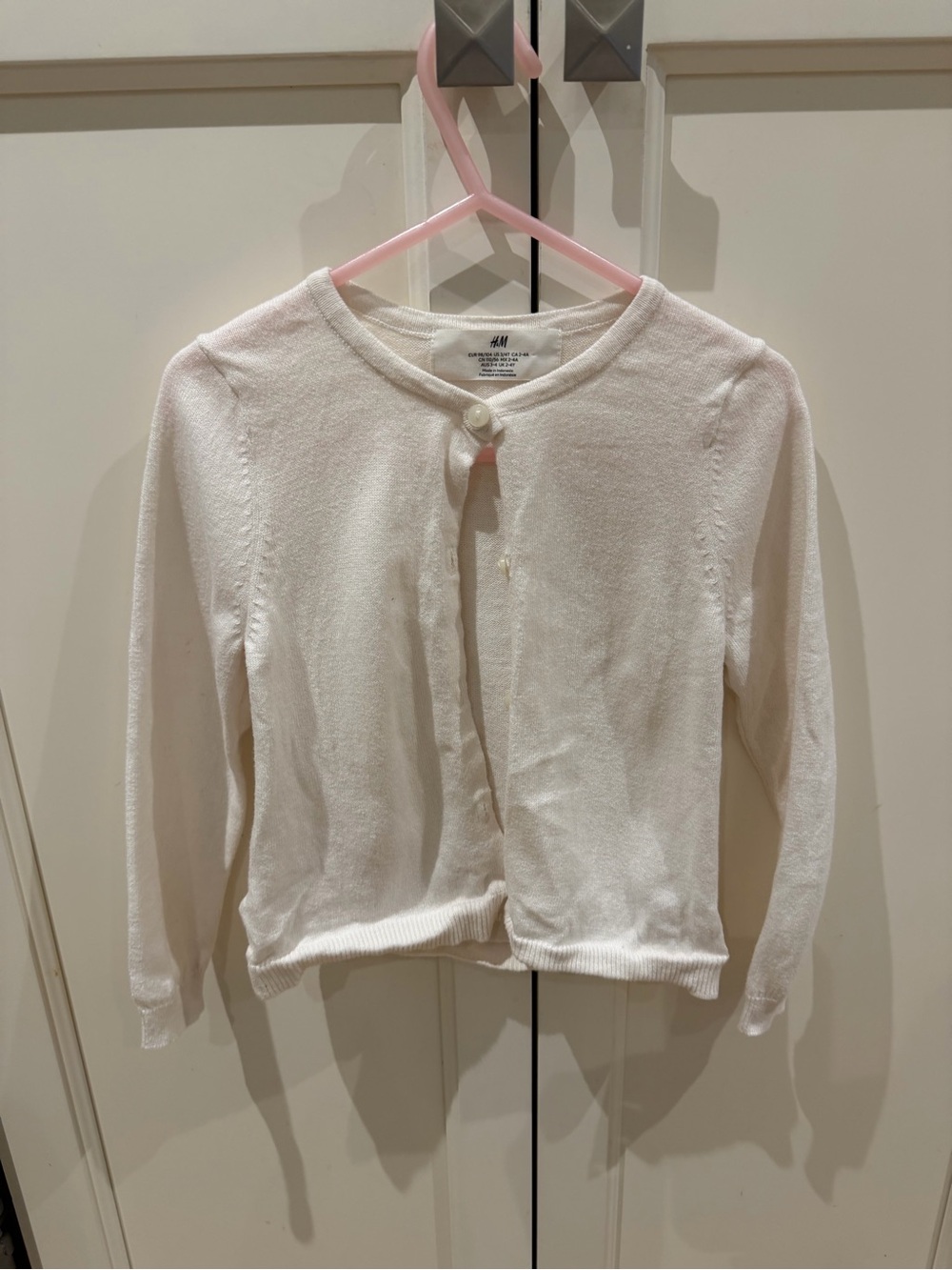 H&M 3-4t Cream Knit Girls Cardigan
